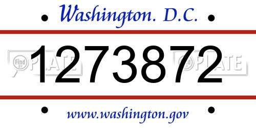 1273872 District Of Columbia License Plate