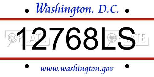 12768LS District Of Columbia License Plate