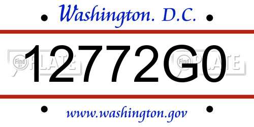 12772G0 District Of Columbia License Plate