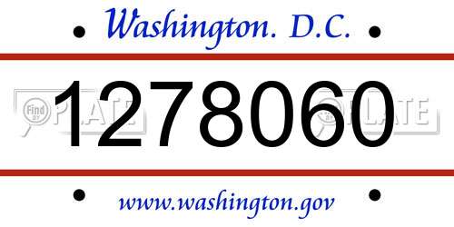1278060 District Of Columbia License Plate
