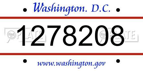 1278208 District Of Columbia License Plate