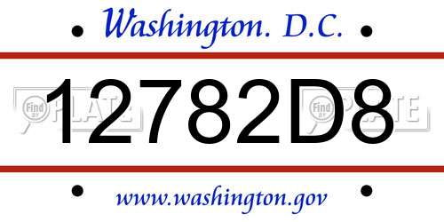 12782D8 District Of Columbia License Plate