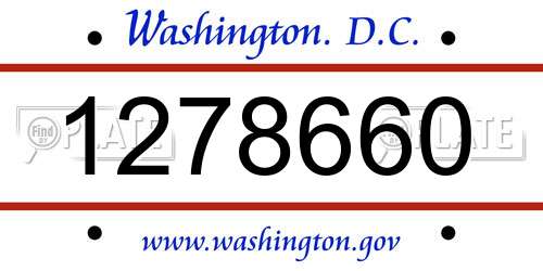 1278660 District Of Columbia License Plate