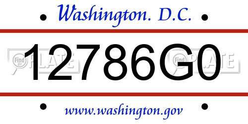 12786G0 District Of Columbia License Plate