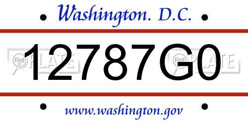 12787G0 District Of Columbia License Plate