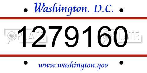 1279160 District Of Columbia License Plate