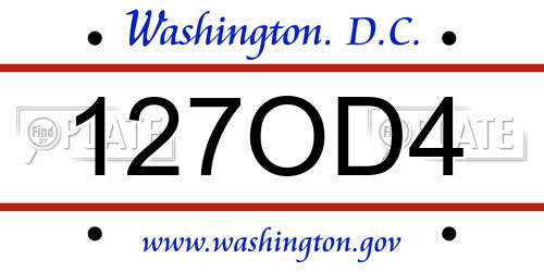 127OD4 District Of Columbia License Plate