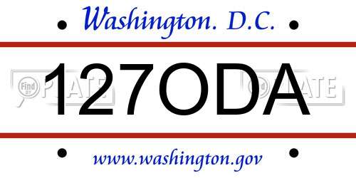 127ODA District Of Columbia License Plate