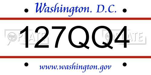 127QQ4 District Of Columbia License Plate