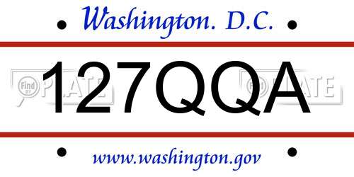 127QQA District Of Columbia License Plate