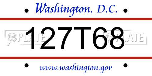 127T68 District Of Columbia License Plate