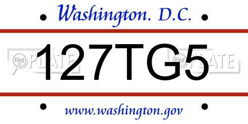 127TG5 District Of Columbia License Plate