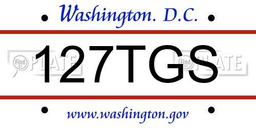 127TGS District Of Columbia License Plate