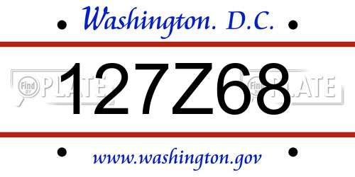 127Z68 District Of Columbia License Plate