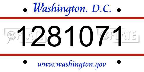 1281071 District Of Columbia License Plate
