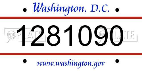 1281090 District Of Columbia License Plate