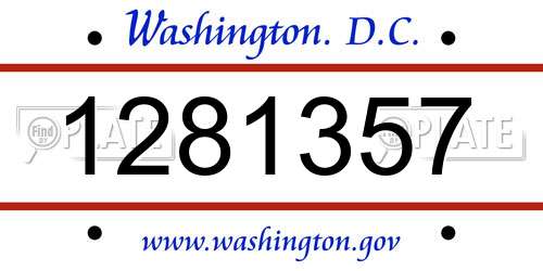 1281357 District Of Columbia License Plate