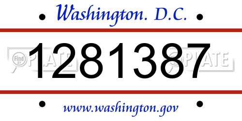 1281387 District Of Columbia License Plate