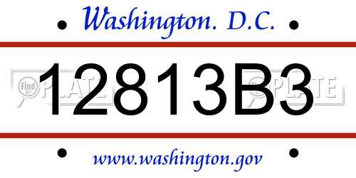 12813B3 District Of Columbia License Plate