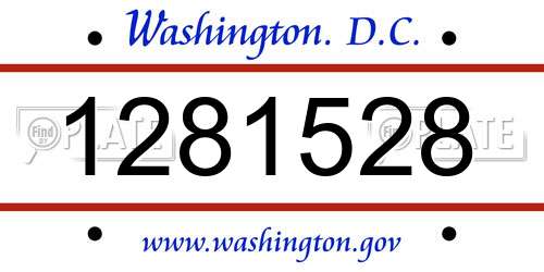 1281528 District Of Columbia License Plate