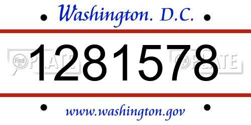 1281578 District Of Columbia License Plate