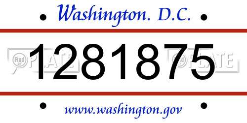 1281875 District Of Columbia License Plate