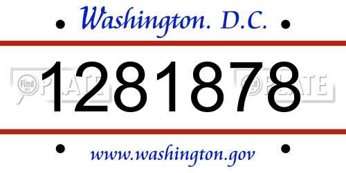 1281878 District Of Columbia License Plate