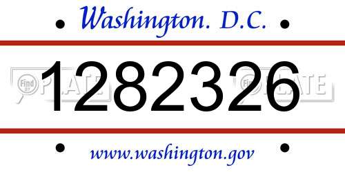 1282326 District Of Columbia License Plate