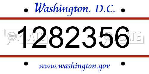 1282356 District Of Columbia License Plate