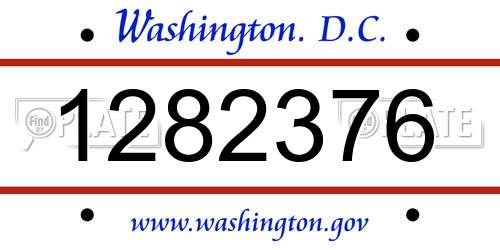 1282376 District Of Columbia License Plate