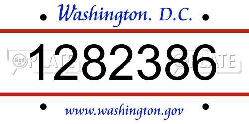 1282386 District Of Columbia License Plate