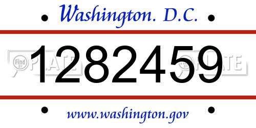 1282459 District Of Columbia License Plate