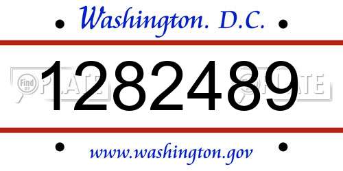 1282489 District Of Columbia License Plate