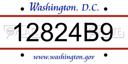12824B9 District Of Columbia License Plate