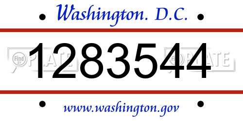 1283544 District Of Columbia License Plate