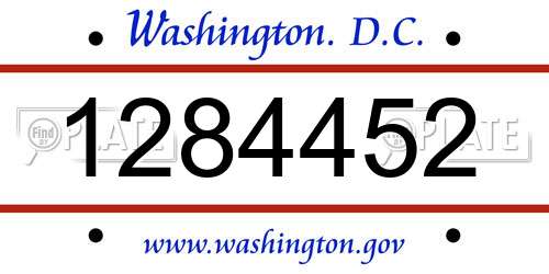 1284452 District Of Columbia License Plate