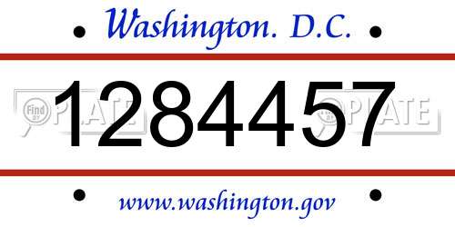 1284457 District Of Columbia License Plate