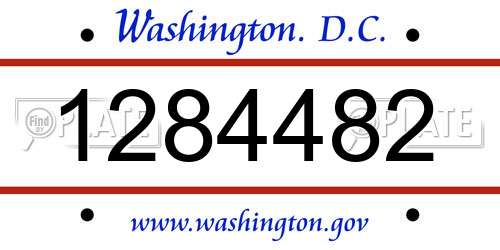 1284482 District Of Columbia License Plate