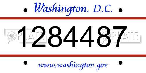 1284487 District Of Columbia License Plate