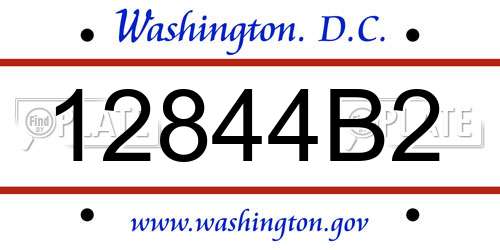 12844B2 District Of Columbia License Plate