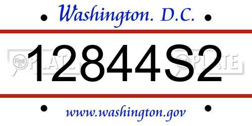 12844S2 District Of Columbia License Plate