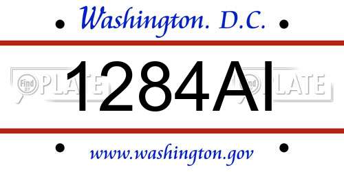 1284AI District Of Columbia License Plate