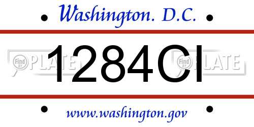 1284CI District Of Columbia License Plate