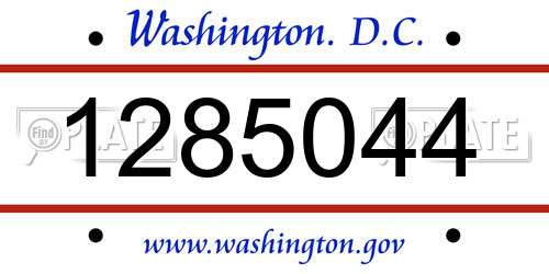 1285044 District Of Columbia License Plate