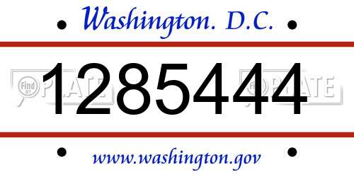1285444 District Of Columbia License Plate