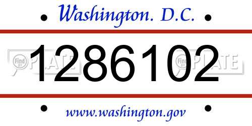 1286102 District Of Columbia License Plate