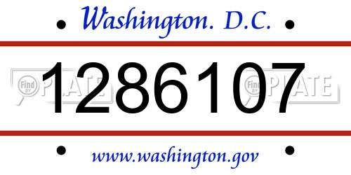 1286107 District Of Columbia License Plate