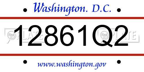12861Q2 District Of Columbia License Plate