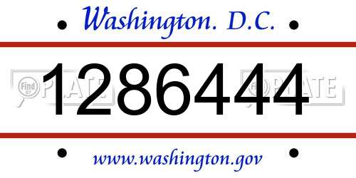 1286444 District Of Columbia License Plate