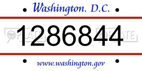 1286844 District Of Columbia License Plate